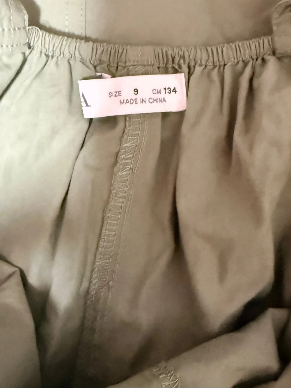 NWT Zara Girls Utility Cargo Pocket A-line Pinafore Green Dress w Pockets Size 9 - Picture 4 of 5